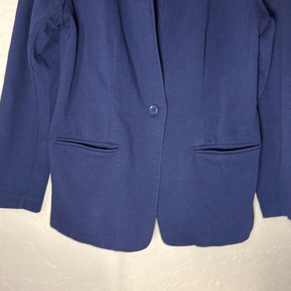 Banana republic women’s navy cotton blend one button blazer size XL. - Picture 2 of 6
